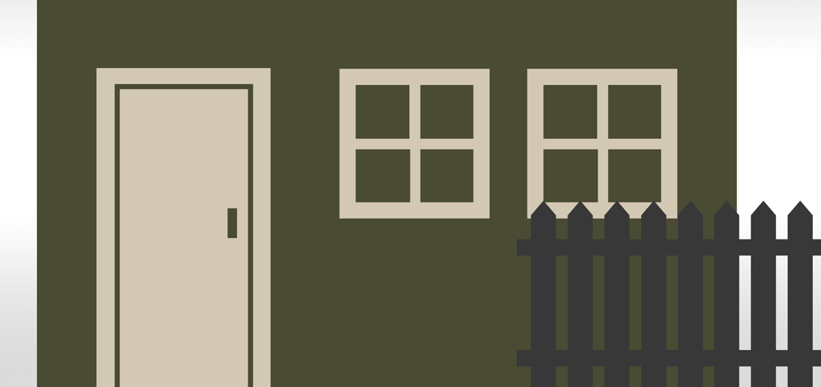 Rolig, mørk og omfavnende som skogen. Kombinasjonen skaper en myk kontrast mellom fasade og vinduer. Brukte farger: Fasade – Klassisk grønn (U-759), dør/vinduer – Naturlin (U-716), stakitt – Lavasten (U-737).